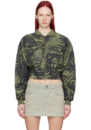 Diesel Black & Green G-Khlow Bomber Jacket