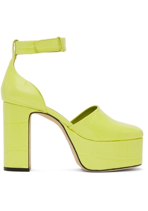 BY FAR Green Barb Heels
