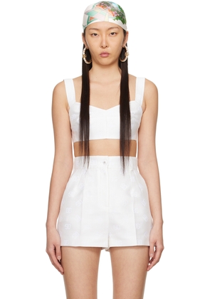 Dolce & Gabbana White Jacquard Tank Top