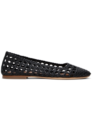 Staud Black Nell Crochet Ballerina Flats