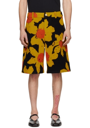 The Elder Statesman Black & Yellow Senna Shorts