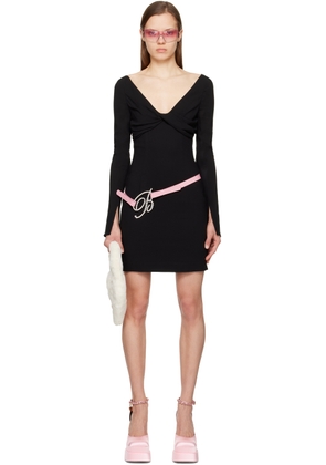 Blumarine Black Twisted Minidress