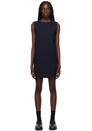 AMI Paris Navy Double-Breasted Minidress