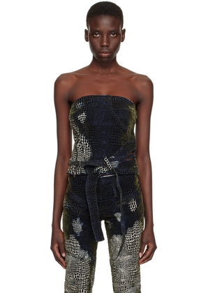 Ottolinger Blue Pattern Denim Tank Top