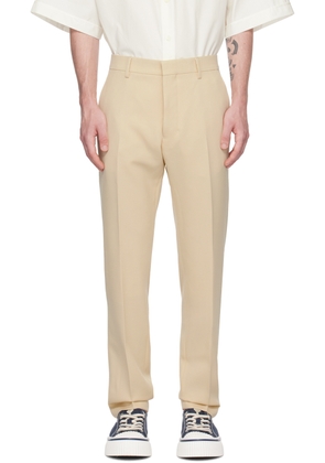 AMI Paris Beige Cigarette Fit Trousers