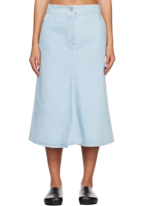 Studio Nicholson Blue Preto Denim Midi Skirt