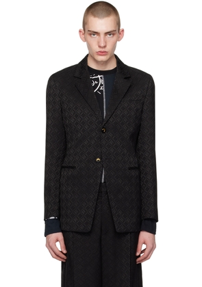 Marine Serre Black Moon Diamant Jacquard Blazer