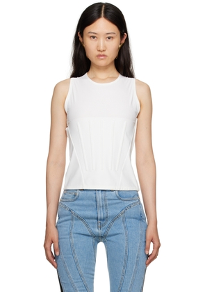 Mugler White Embossed Tank Top