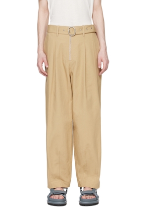 Jil Sander Beige Belted Trousers
