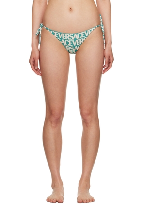Versace Underwear Blue Allover Bikini Bottom