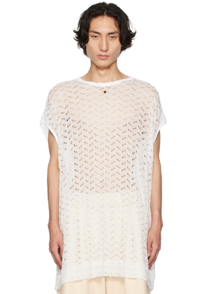 Dries Van Noten White Crewneck Tank Top