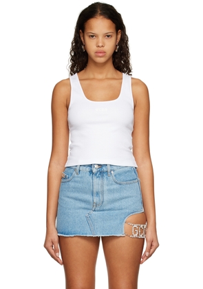 GCDS White Scoop Neck Tank Top