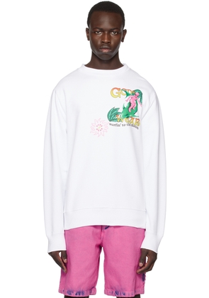 GCDS White Surfing Wirdo Sweatshirt