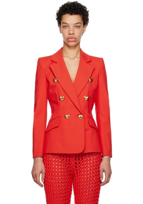 Moschino Red Heart Buttons Blazer