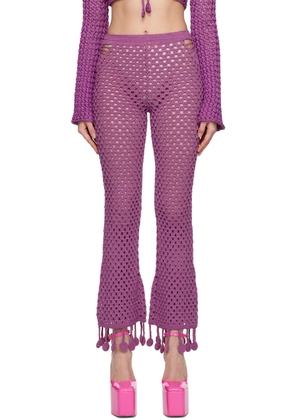 Moschino Purple Crocheted Lounge Pants