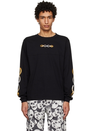 GCDS Black Reflective Long Sleeve T-Shirt