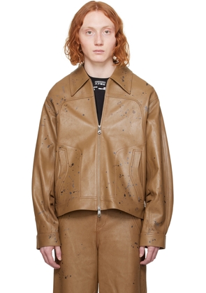 ADER error Tan Nord Leather Jacket