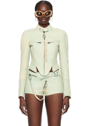 KNWLS Blue Claw Leather Jacket