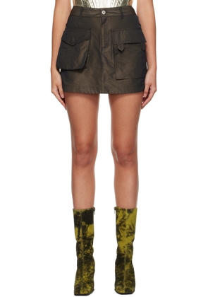 Marques Almeida Brown Patch Pocket Miniskirt