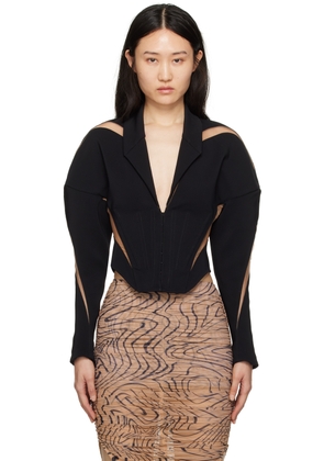 Mugler Black Spiral Illusion Blazer