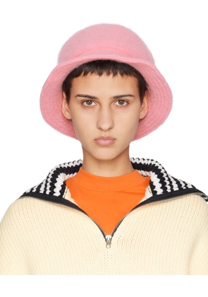 Marni Pink Brushed Alpaca Bucket Hat