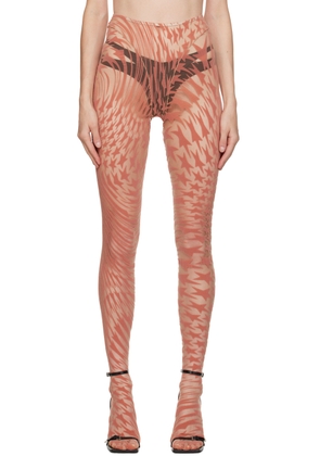 Mugler Pink Flocked Leggings