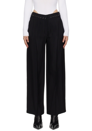 Mugler Black Hook & Eye Trousers