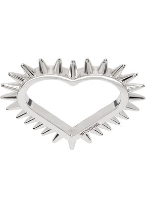 We11done Silver Small Spike Heart Ring