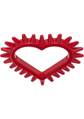 We11done Red Small Spike Heart Ring