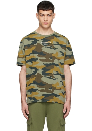 Balmain Khaki Camouflage Vintage T-Shirt
