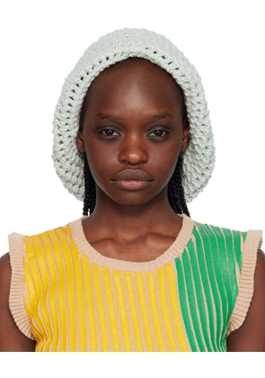 Stanley Raffington SSENSE Exclusive Blue & Off-White Crochet Beanie