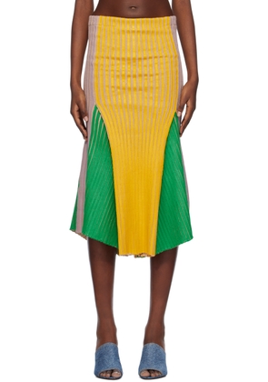 Stanley Raffington SSENSE Exclusive Green & Yellow Midi Skirt