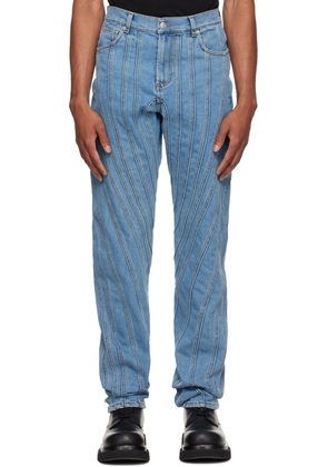 Mugler Blue Spiral Jeans