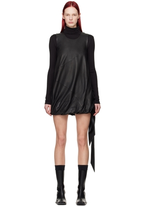 Helmut Lang Black Bubble Leather Minidress