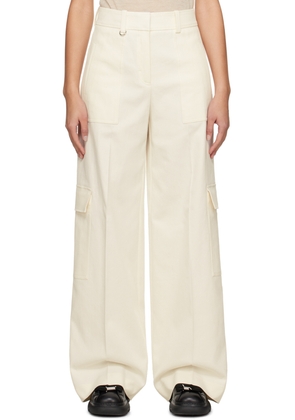 BOSS White Creased Trousers