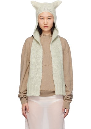Maison Margiela Green Faded Mohair Scarf Beanie