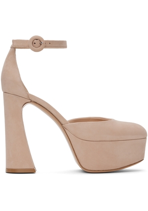Gianvito Rossi Beige Holly D'Orsay Heels