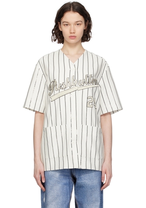 Pushbutton White Striped Shirt