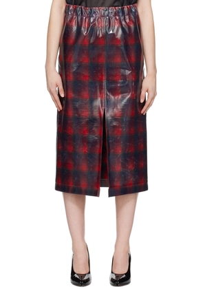Maison Margiela Red Check Midi Skirt