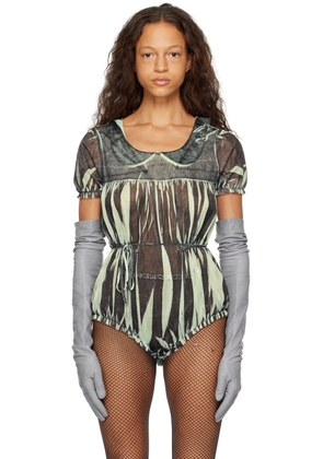 Maison Margiela Black & Blue Printed Bodysuit