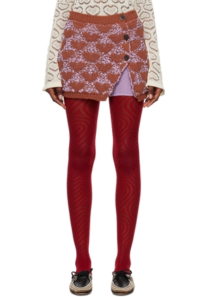 Marco Rambaldi Brown Heart Miniskirt