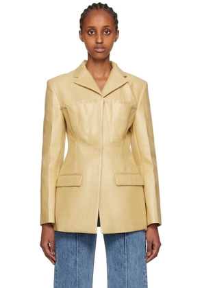 JACQUEMUS Beige Le Raphia 'La Veste Palha' Blazer