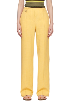 JACQUEMUS Yellow Le Raphia 'Le Pantalon Cordao' Trousers