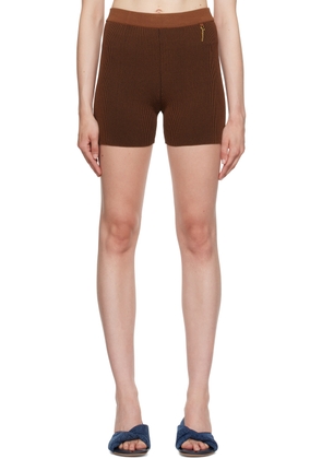 JACQUEMUS Brown Le Raphia 'Le Pralu' Shorts
