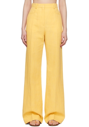 JACQUEMUS Yellow Le Raphia 'Le Pantalon Sauge' Trousers