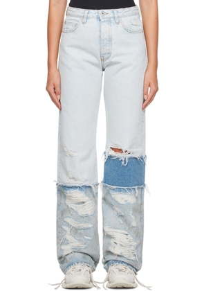 Heron Preston Blue Layered Jeans