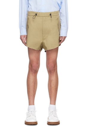 Random Identities Beige Zip Shorts