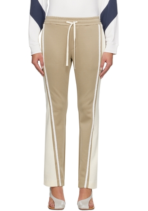 Kijun Beige & Off-White Flared Tape Track Pants