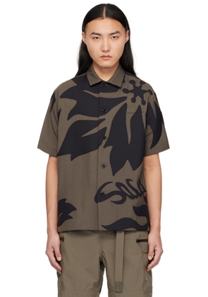 sacai Brown & Navy Floral Shirt