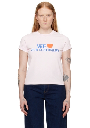 Alexander Wang Pink 'We Love Our Customers' T-Shirt